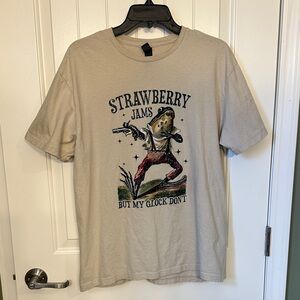 Strawberry Jams Graphic Beige T-Shirt